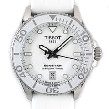 Tissot Seastar T1202101101100 Unisex Watch Bezel White Analog wrist 19cm
