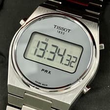 TISSOT PRX Digital Quartz Watch Unisex 32mm Case Stainless Steel wrist 16cm