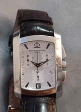 Baume & Mercier Geneve Chronograph Swiss Made Men's Wristwatch Brown Leather