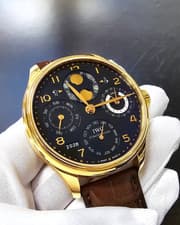 IWC Portuguese Perpetual Calendar Auto 44mm Leather Men's Watch IW503202