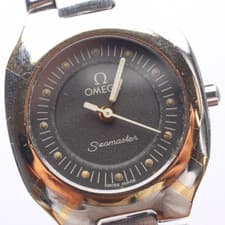 Vintage 1990s [Near MINT] OMEGA Seamaster Polaris 22mm Quartz Womans Watch JAPAN