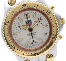 【NEAR MINT】TAG HEUER S/el S35.006 Chronograph Date White Dial Quartz watch Japan