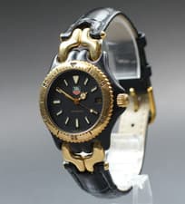 "N MINT" TAG HEUER s/el  S93.313C Black Gold 34mm Boys Quartz Watch From JAPAN