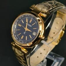 Citizen XC Navy Gold Solar Watch, Limited Edition 1500, Black Leather, NR