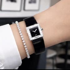 Chanel Black Dial Diamond Set Wristwatch Official