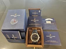 Breitling Navitimer 1 Chronograph GMT 46 Black Dial Leather Strap 46mm A24322