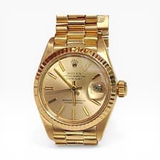 Rolex Ladies Datejust 26 mm 18K Yellow Gold President Watch 6917 Circa 1978