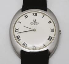 Universal Genève Hand-Wind 35mm Steel Watch Vintage Used Authentic