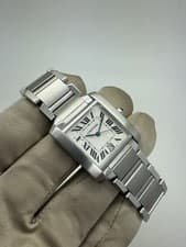 Cartier Tank Francaise Stainless Steel 28mm Automatic Watch W51002Q3 w/ Pouch