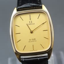 Overhauled [Near Mint] OMEGA De Ville Cal.1365 Rectangle Quartz Mens Watch JAPAN