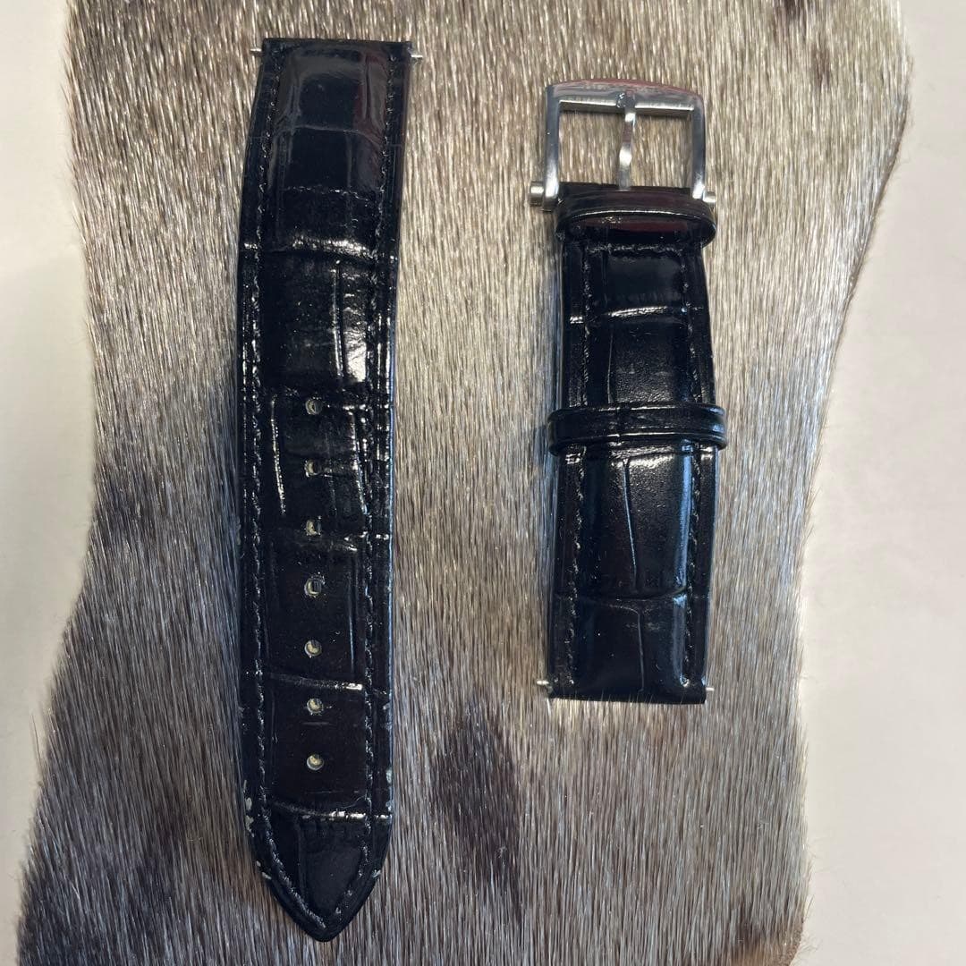 Blancpain genuine leather watch strap black hand-sewn 35G unused