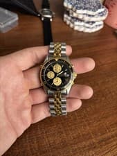 SEIKO 7T32 SPORTS 150 S/S DIVER Black Gold And Silver Chronograph Mens Watch