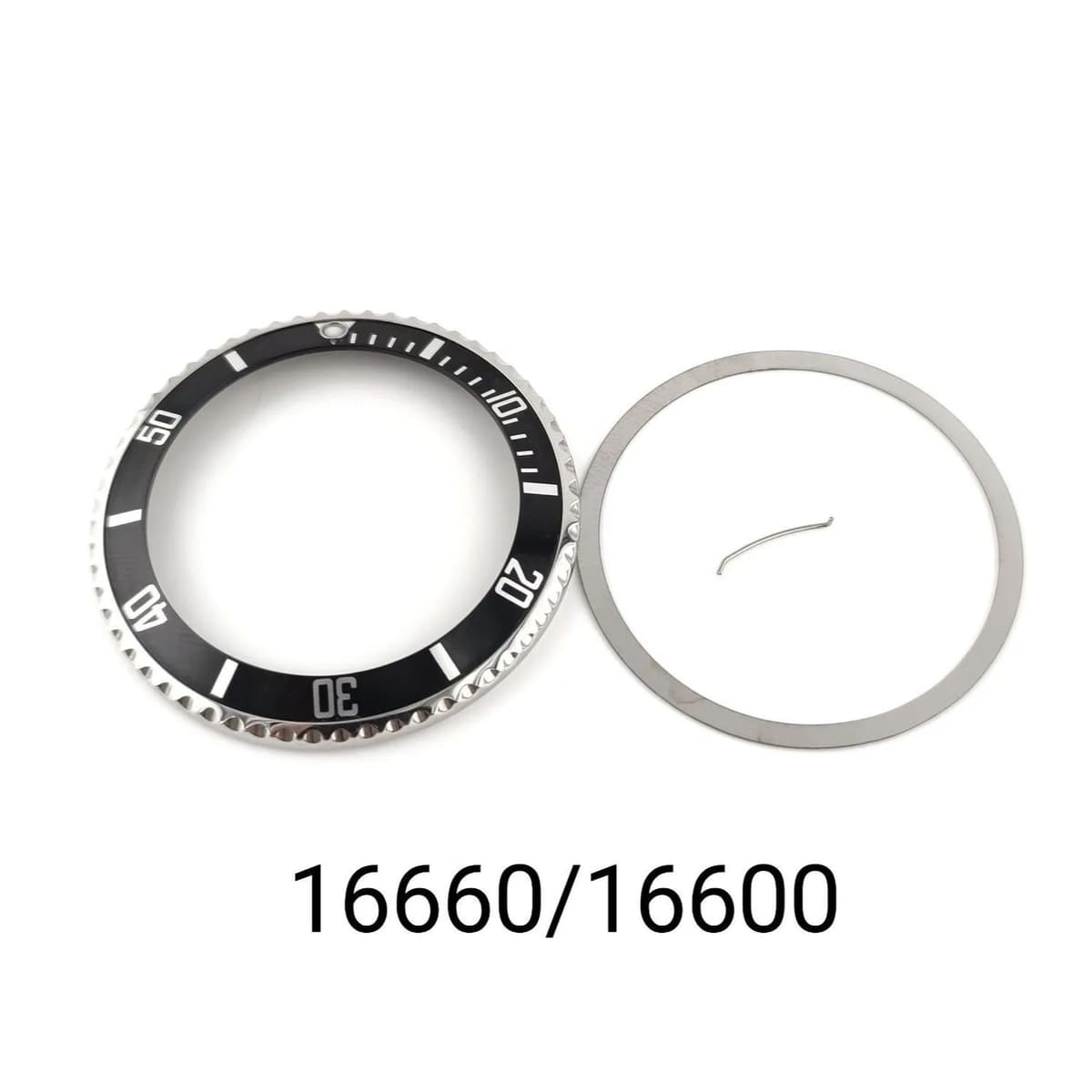 Black Stainless Steel Watch Bezel Set 4-Piece Parts for Sea-Dweller 16660