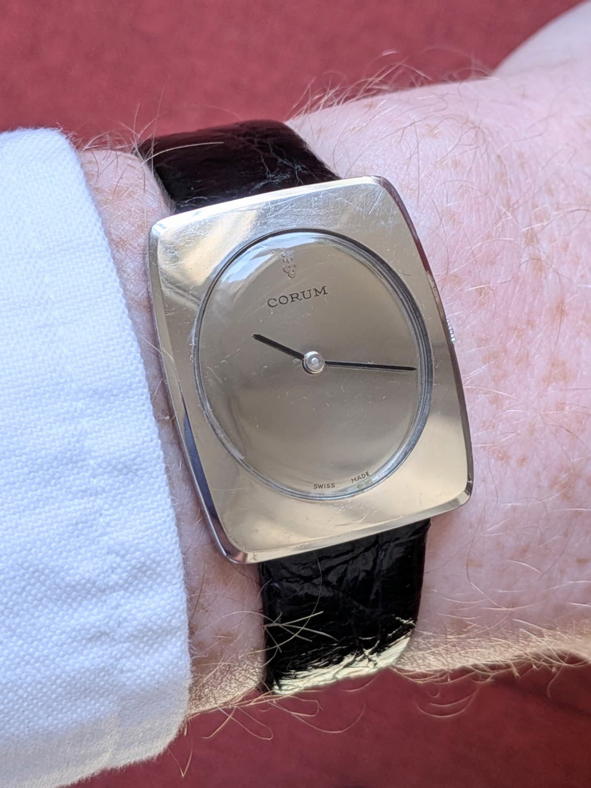 Corum "Mirror Dial" 27279 Manual Winding Men's Watch Vintage 1974