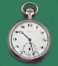 Vintage 1916 Zenith Pocket Watch Open Face  Stainless Still Military Type