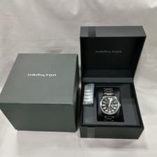 HAMILTON h64611135 Silver x Black Khaki Aviation Quartz Authentic From Japan