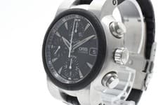 Vintage ORIS TTI Chronograph 7521-44 Black Dial Men's Automatic Watch From Japan