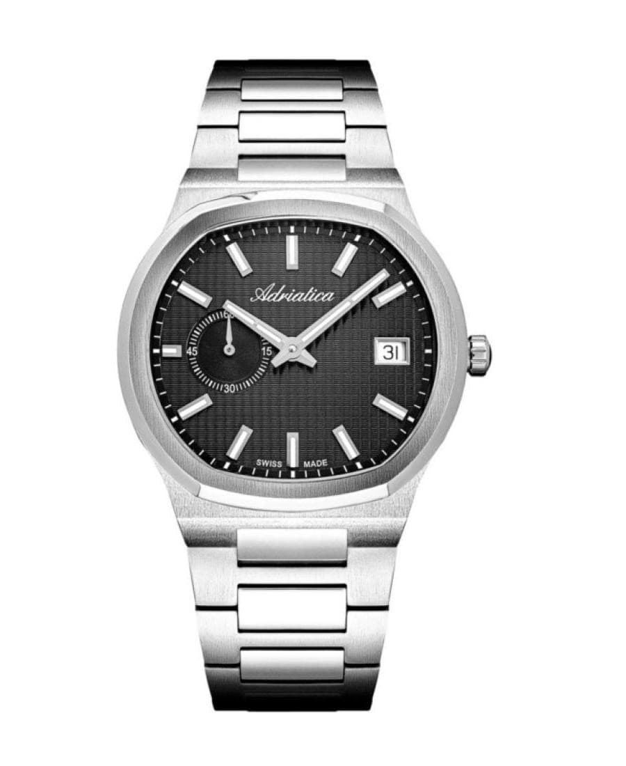 ADRIATICA Men Automatic Casual Watch Classic Dress Black Dial Waterproof Swiss 4