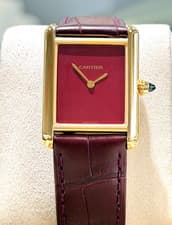 Cartier Tank Louis Cartier WGTA0190 18k Gold Burgundy Color Watch UNWORN