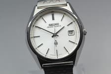 [Near MINT] Vintage Seiko Grand Quartz 4842-8040 Silver Men's Watch From JAPAN