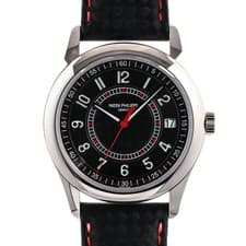 PATEK PHILIPPE Calatrava 6007G-010 Black Men's Used Watch #31131