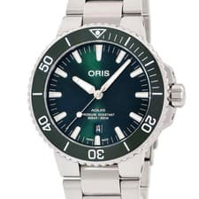 Oris ORIS Aquis Date 01 733 7730 4157 Green Reverse Rotating Bezel Diver's