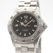 [NEAR MINT] TAG HEUER Professional WK1110 Black Date Qz Men's From JAPAN Z221