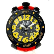 Gaga Milano Manuale 48 Chronograph Quartz Watch 48mm Black Dial Mens