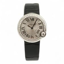 Cartier Ballon Blanc De 30MM Steel Diamonds Silver Dial Quartz Watch W4BL0003