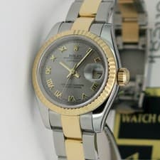 Rolex Lady-Datejust 26 179173, Gold & Steel, Rhodium Roman Dial, Oyster Bracelet
