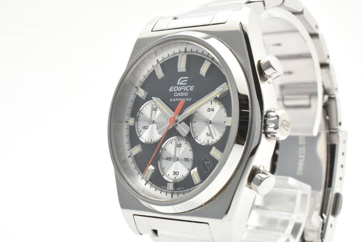 Authentic Casio Edifice EFB-730 Chronograph Black Dial Sapphire 40mm