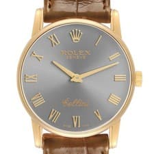 Rolex Cellini Classic Yellow Gold Slate Dial Mens Watch 5116