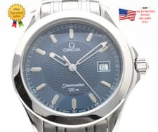 ▶️ [N MINT] OMEGA Seamaster 2511.81 Blue Dial Date 120m 36mm Quartz Men's Watch