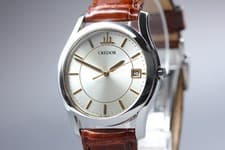 [NEAR MINT] Seiko Credor 8J82-0AB0 Silver Dial 34mm Quartz Mens Watch From Japan