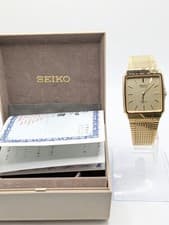 Vintage 1980's SEIKO Chronos 9021-5220 Gold Quartz Tank Men's Watch
