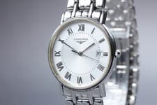 [Near MINT] Longines Grand Classic L4.720.4 White Roman Dial S.S Qz Men's Watch
