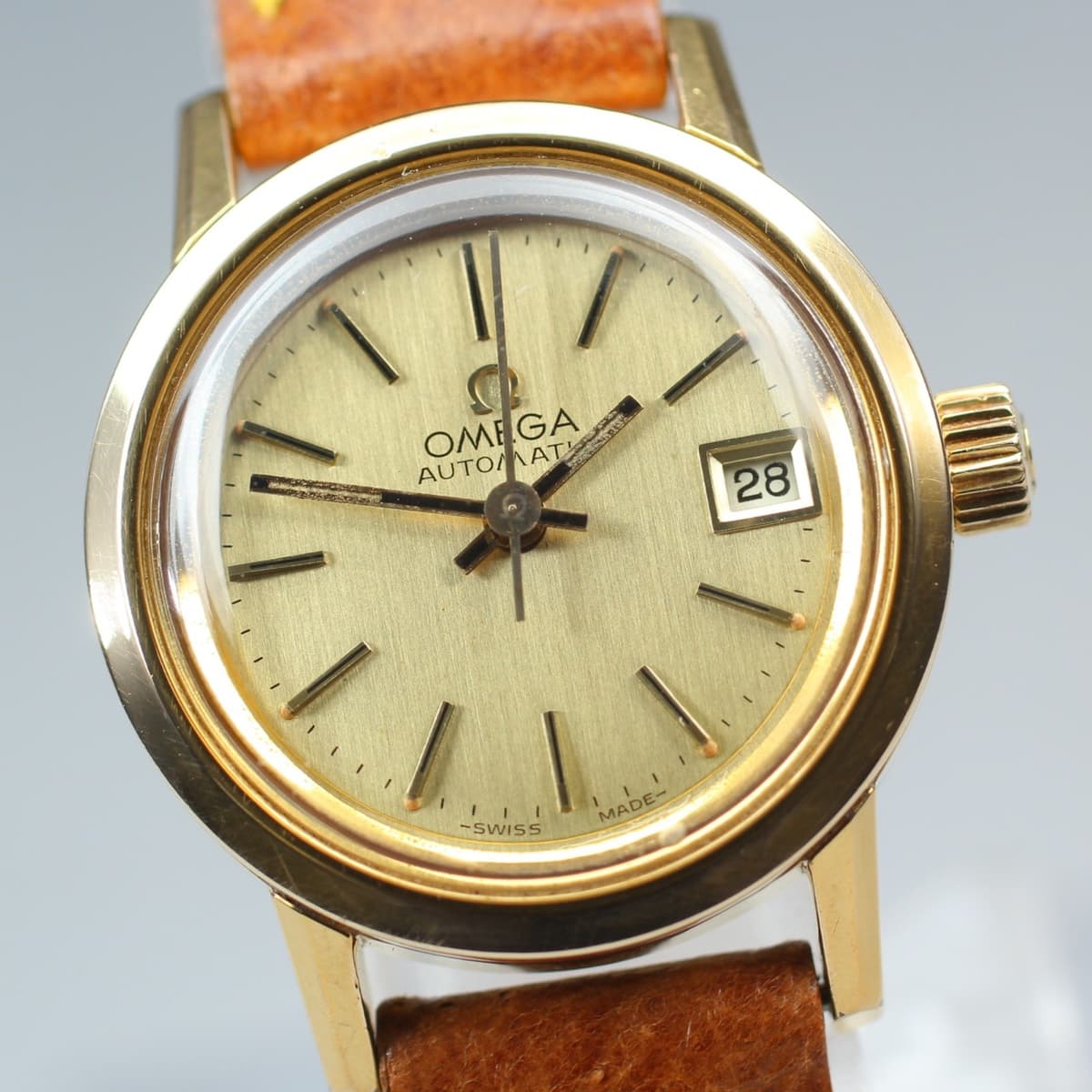 Vintage 1978 OMEGA 566.0083 Cal.684 Women's Automatic Watch 23mm Date Gold