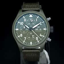 2023 IWC Pilot Chronograph TOP GUN Woodland Green Ceramic 44.5mm IW389106 B+P