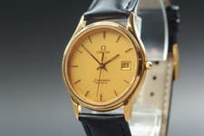 Vintage 1984 Omega Seamaster Quartz Cal.1430 Ref.196.0251 Gold Dial Mens [Exc+5]