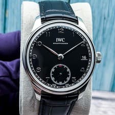 2017 IWC Schaffhausen Portugieser 43MM Black Dial Leather Strap (IW510202)