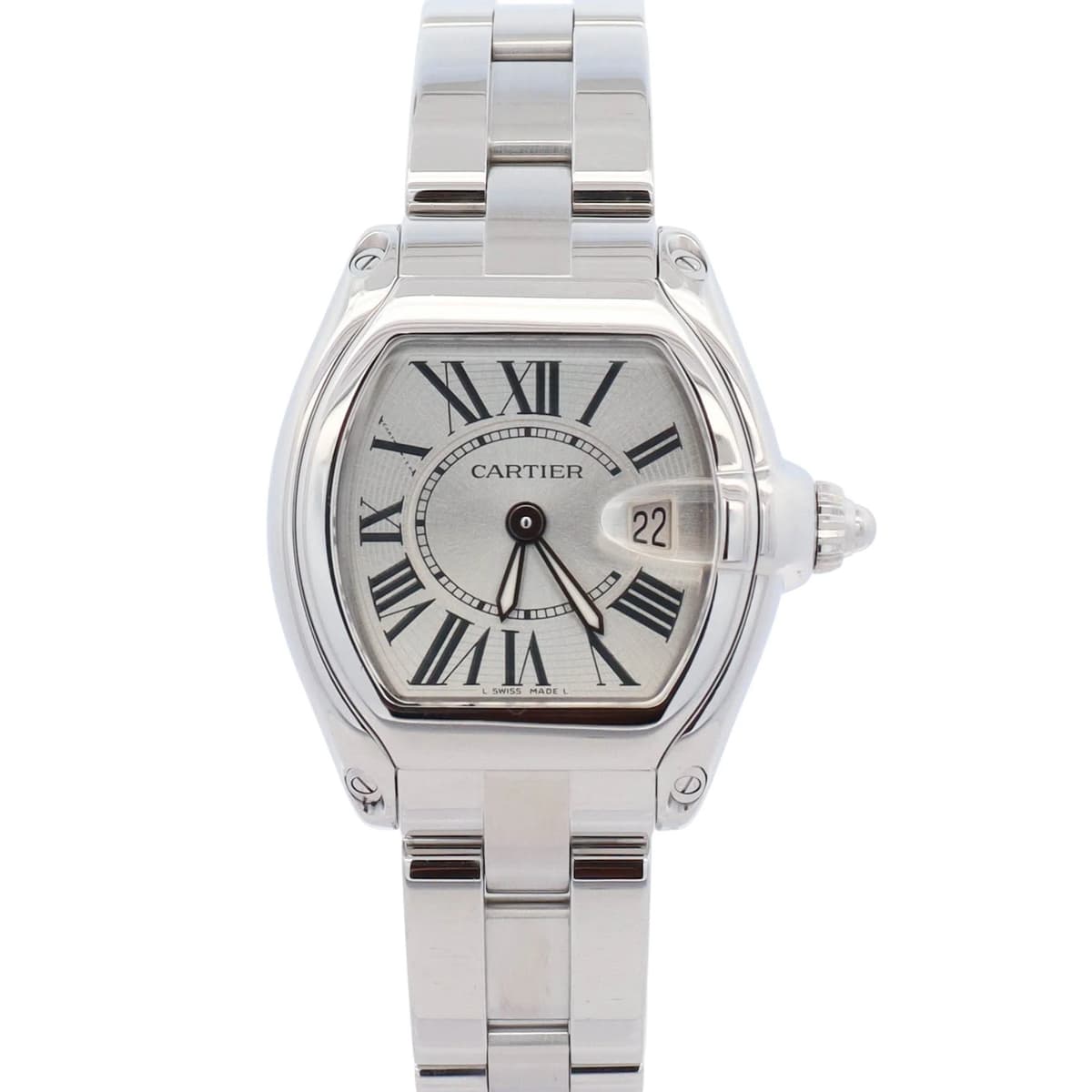 Cartier Roadster Stainless Steel 31mm Silver Dial Watch Ref# W62016V3