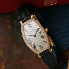 Cartier Ladies Tonneau Diamond 18k Rose Gold WE400331 | Box Manual Wind