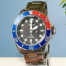 Seiko Prospex Diver Watch Solar V157 0DP0 Pepsi Color 42mm wrist 17cm