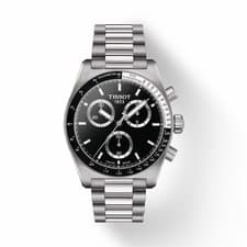 Tissot PRS 516 Chronograph Quartz Stainless Steel Black Dial Men's Wristwatch