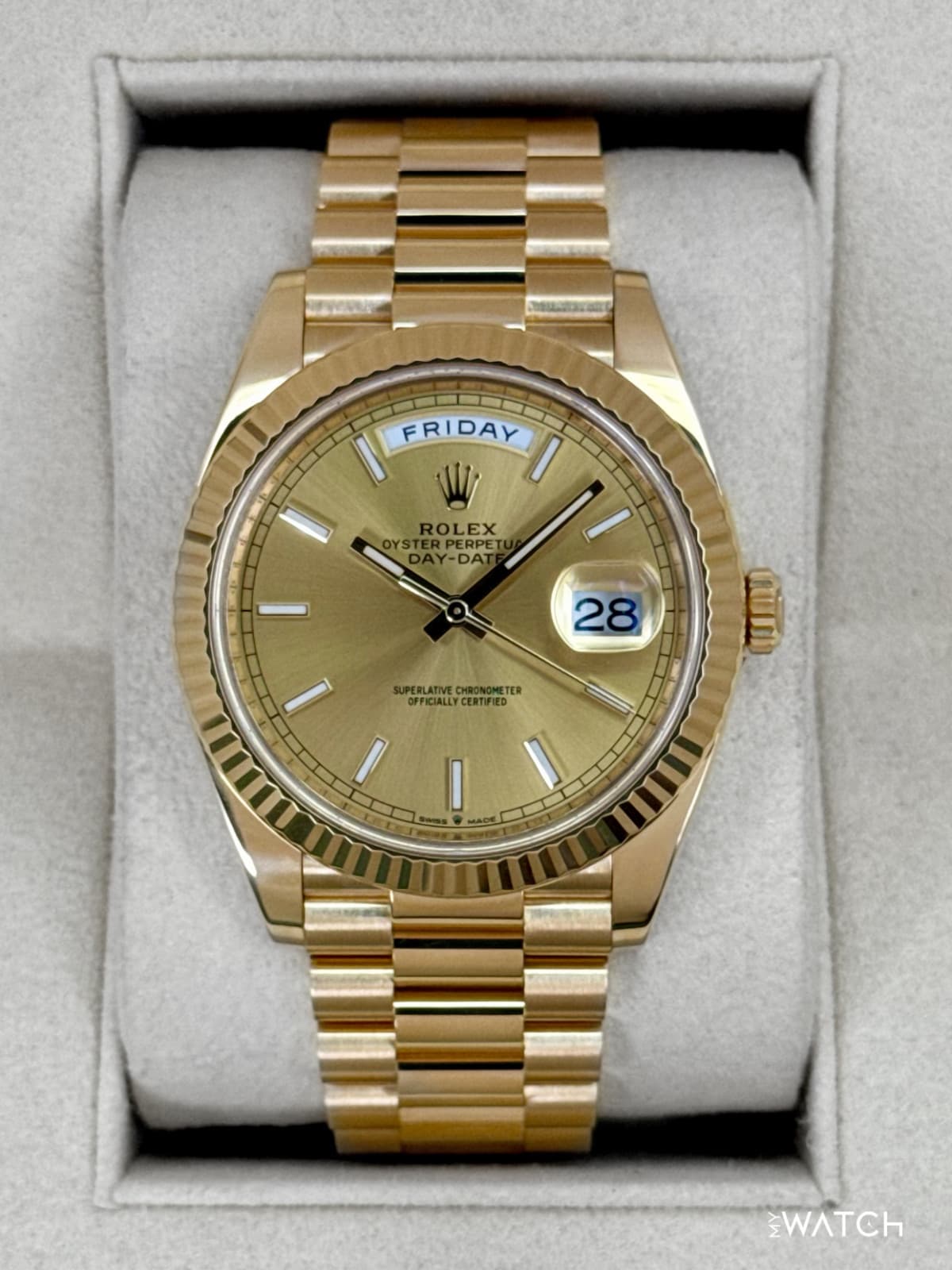 2020 Rolex Day-Date 40mm 228238 Presidential 18kt Yellow Gold Champagne Dial