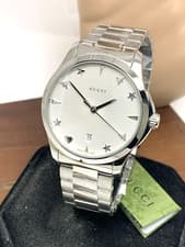 Gucci Women's Watch YA1264028 G-Timeless Swiss Quartz Silver Dial Steel 38mm