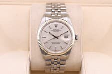 ROLEX Datejust 1601 Silver Pie Pan Dial Original Papers Automatic Circa. 1972