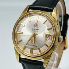 RADO Golden Horse Men’s Automatic Watch Silver Gold Leather 30 Jewels Used