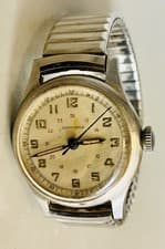 Vintage 1949 Longines Military WWII-Era Stainless Steel Watch