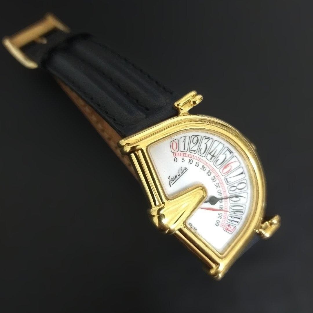 Jean d'Eve Sectora Retrograde Quartz Watch Gold Dial